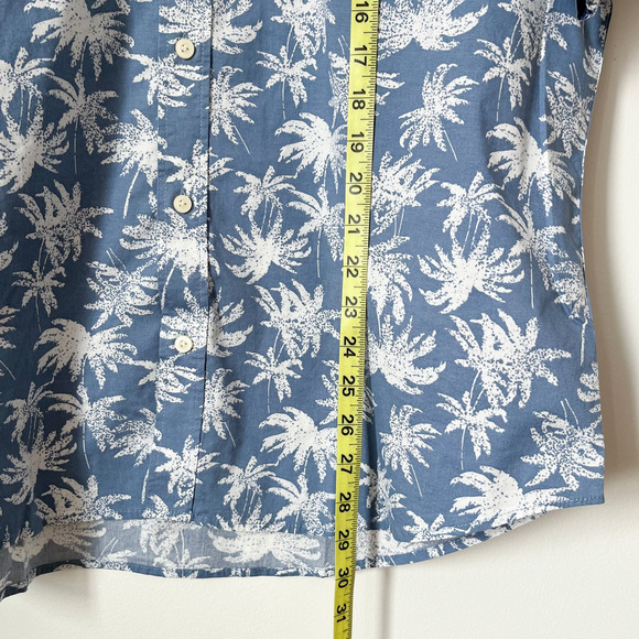 NWT Jachs NY Stretch Short Sleeve Shirt Blue Palm Tree Print Mens XL Tropical - Picture 6 of 9